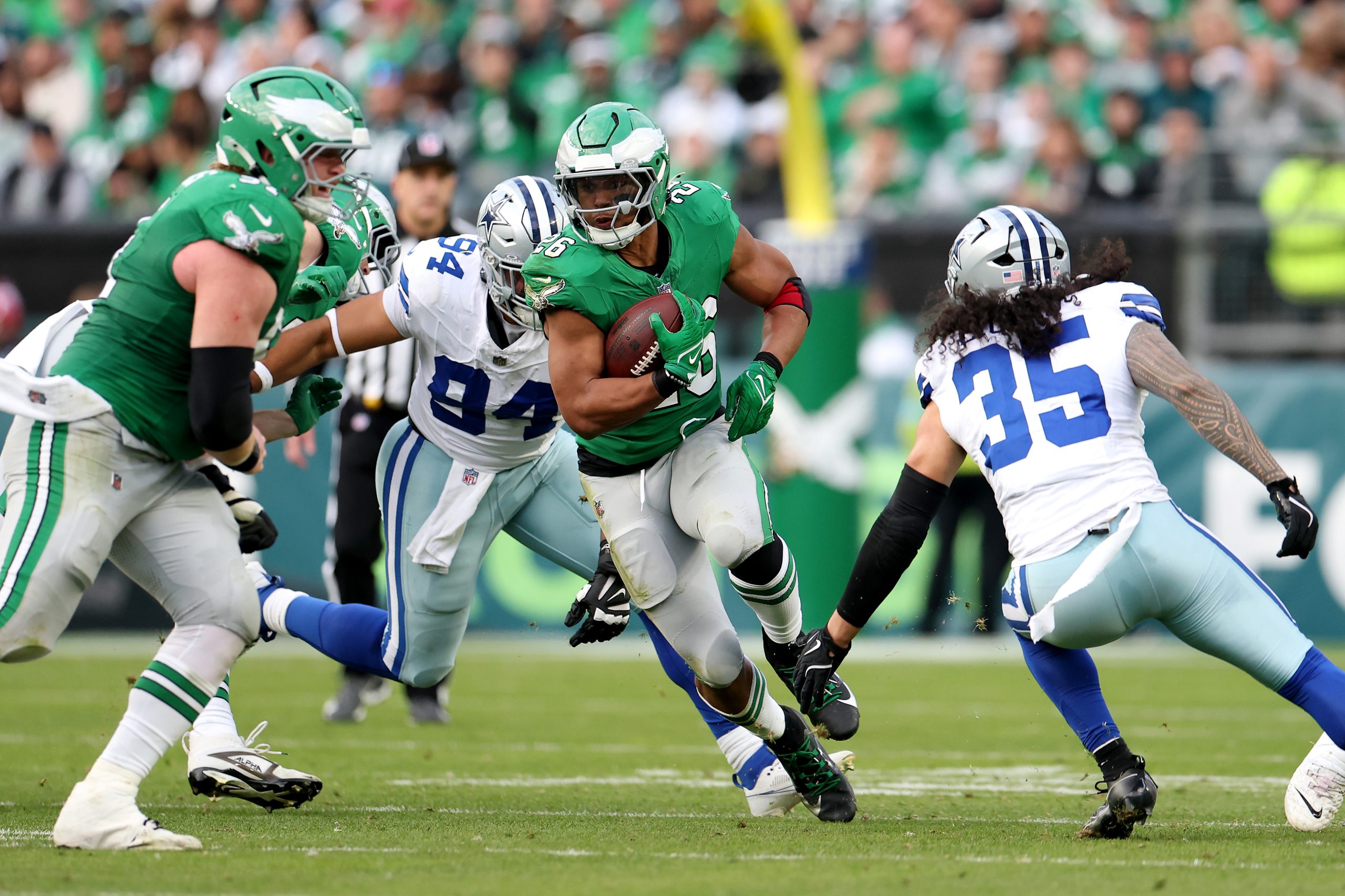 Saquon Barkley tops 2,000 yards rushing as Eagles beat Cowboys 41-7 to clinch NFC East